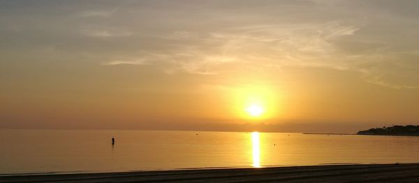 Scenic view of sea during sunset