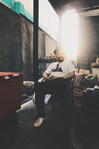 Man sitting at home