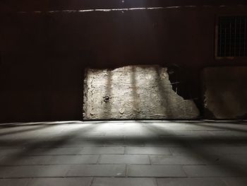 Empty footpath in tunnel