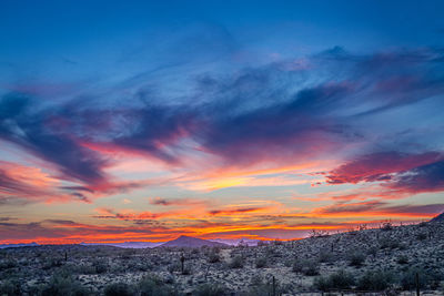 Scenic view of dramatic sky during sunset