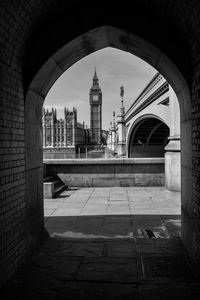 Big ben seen through archway