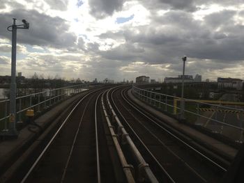 Railroad tracks against sky