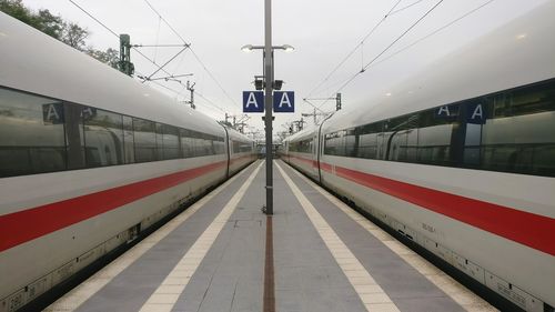 Trains at railroad station