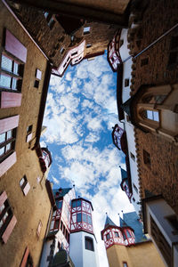 Low angle view of buildings against sky