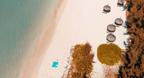 High angle view of beach against sky