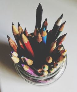 Close-up of colored pencils