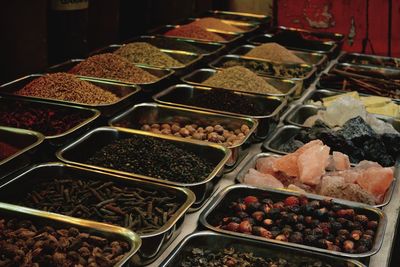 Food for sale at market stall