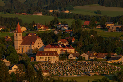 High angle view of townscape