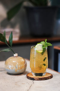 Close-up of drink on table