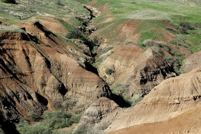 Aerial view of rock formations