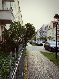 Empty road in city