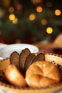 Close-up of bread on table