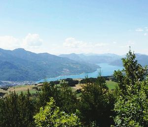 High angle view of calm sea