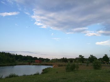 Scenic view of river against sky