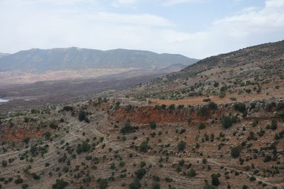 Scenic view of mountains against sky