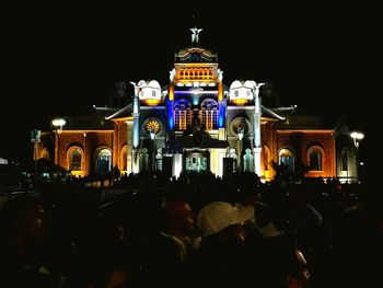 Illuminated built structure at night