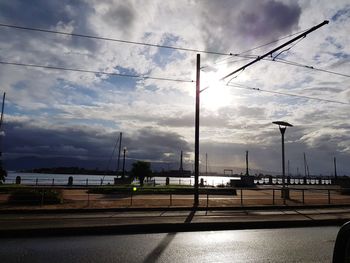 Street against sky in city