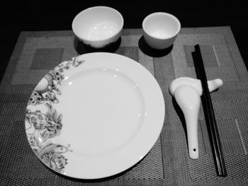 Close-up of breakfast served on table