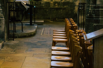 Empty seats in restaurant