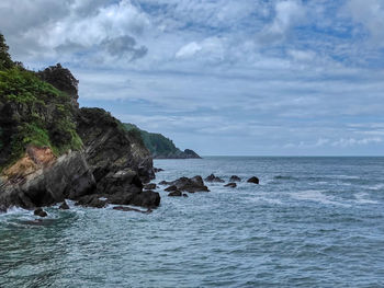 Combe martin beach on a moody summers day