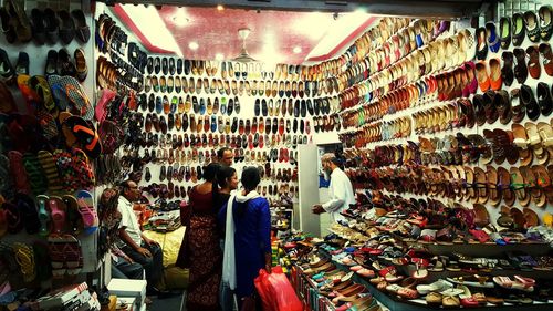 People at market stall