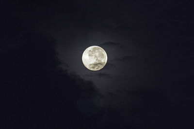 Low angle view of moon in sky