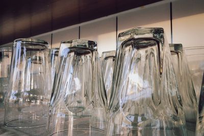 Close-up of icicles on table at restaurant
