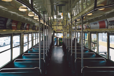 Men traveling in cable car