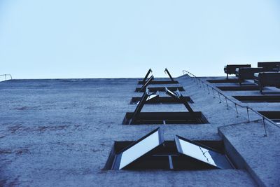 Low angle view of built structure against clear sky