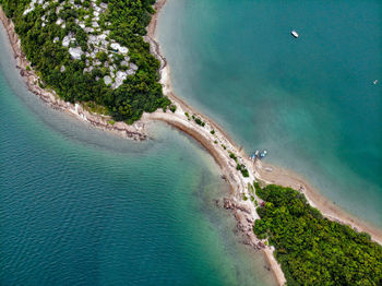 High angle view of sea shore
