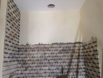 Low angle view of house wall at home