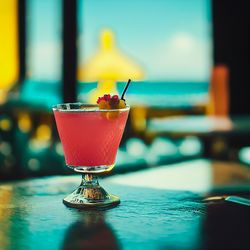 Close-up of drink on table