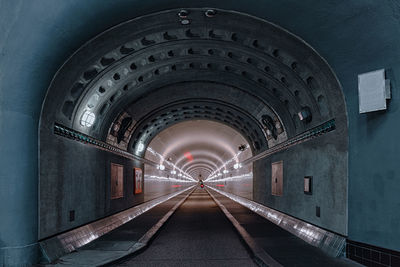 Interior of illuminated tunnel