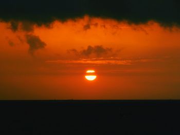 View of calm sea at sunset