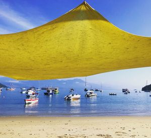 Sailboats in sea against sky on ilha grande rio de janeiro 