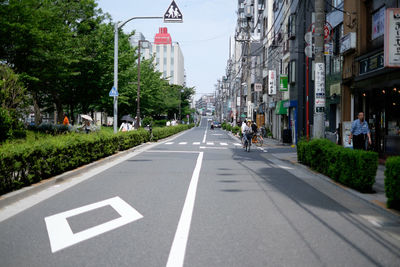 Road passing through city