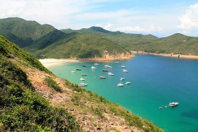 Boats in sea