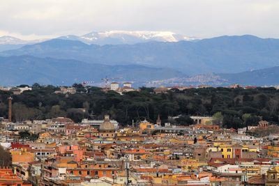 Panorama of rome, glimpse of villa borghese