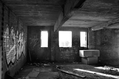 Interior of abandoned building