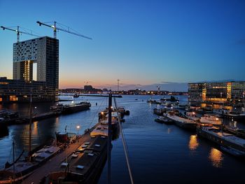 View of city at sunset