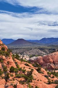 Scenic view of mountains against sky