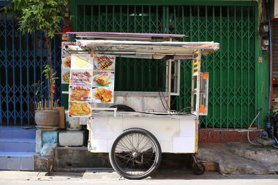 Bicycle parked on street