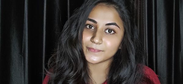 Close-up portrait of a beautiful young woman