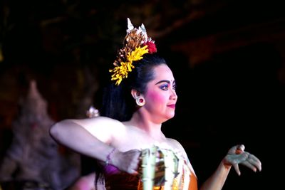 Beautiful woman performing traditional dance