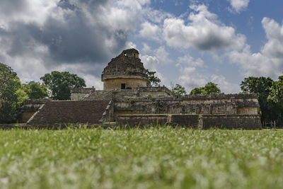 Exterior of temple against sky