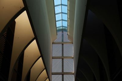 Low angle view of skylight in building