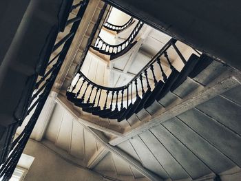 High angle view of spiral stairs