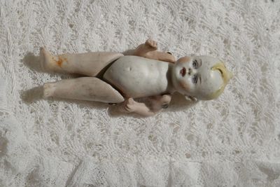 High angle view of stuffed toy