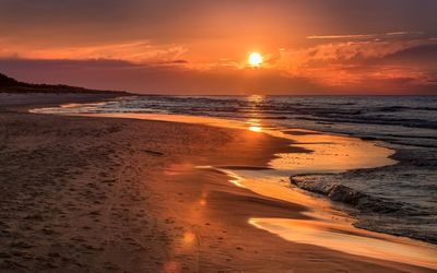 Scenic view of sea at sunset