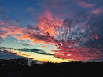 Scenic view of dramatic sky during sunset